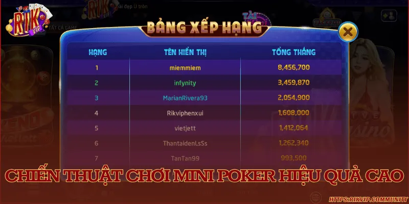 Hướng dẫn cách chơi mini poker hiệu quả Tích lũy kinh nghiệm cá cược Mini Poker cực chất