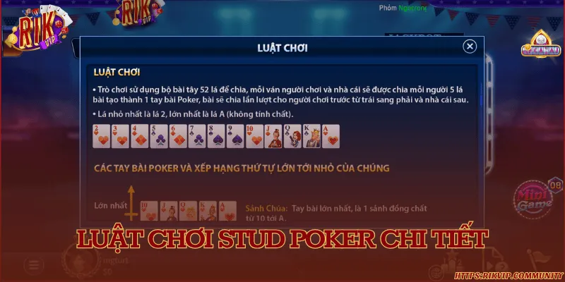 Luật chơi Stud Poker chi tiết
