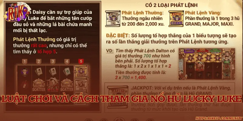 Luật chơi và cách tham gia nổ hũ Lucky Luke
